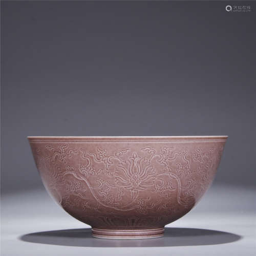 Qing Dynasty, red glaze porcelain bowl