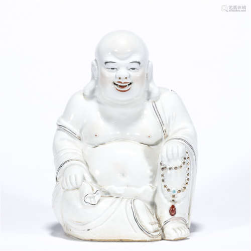 Min Guo, WEI HONG TAI ZAO mark, gold painting porcelain buddha statue