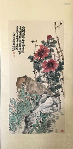 Chinese scroll painting, by Wu Changshuo