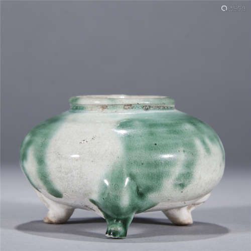 Xing Yao green glaze tripodia porcelain censer