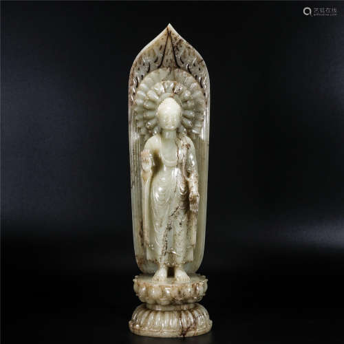 Jade carving statue of standing buddha