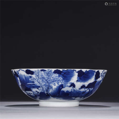 Qing Dynasty, blue and white porcelain bowl