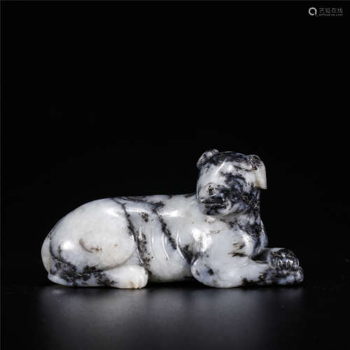 Jade carving statue of laying dog