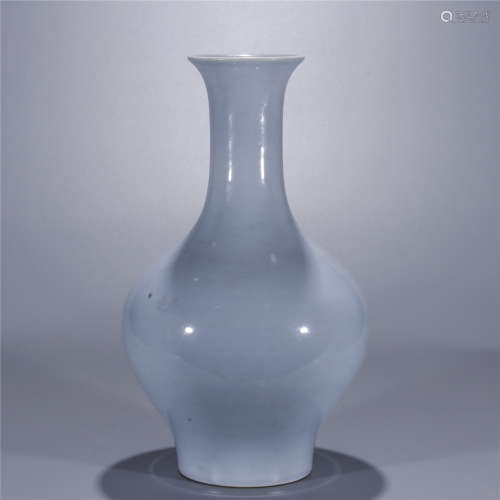 Qing Dynasty, QIAN LONG, azure glaze porcelain vase