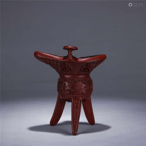 Qing Dynasty, QIAN LONG,  lacquerware carved goblet