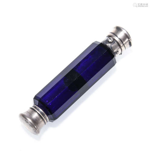 Sapphire blue siliver and glass perfume bottle