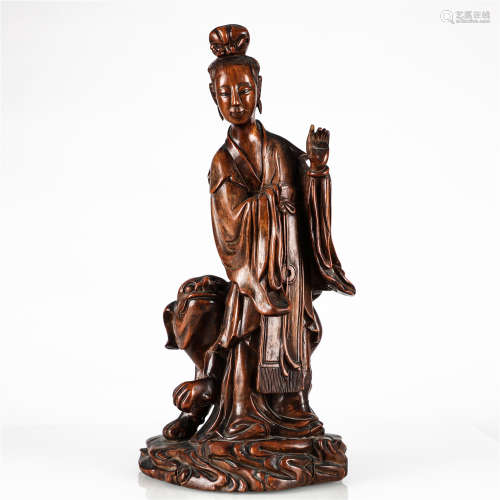 Qing Dynasty, Huang Yang wood carved figure statue