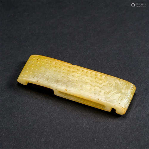 Ming Dynasty, white jade beast carving sword decorative