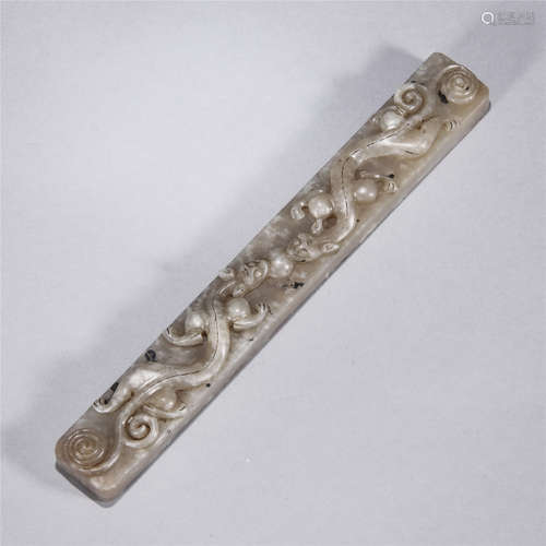 White jade dragon pattern carving paper weight