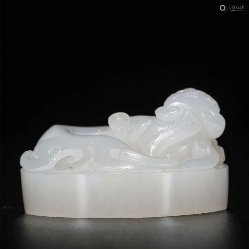White jade carving paper weight