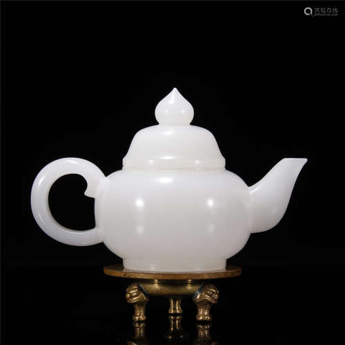 White jade tea pot