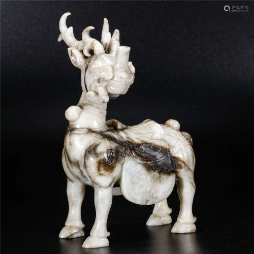 Jade carved deer incense