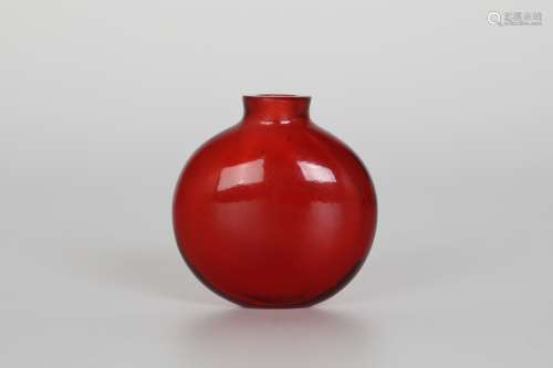 Glass red snuff bottle