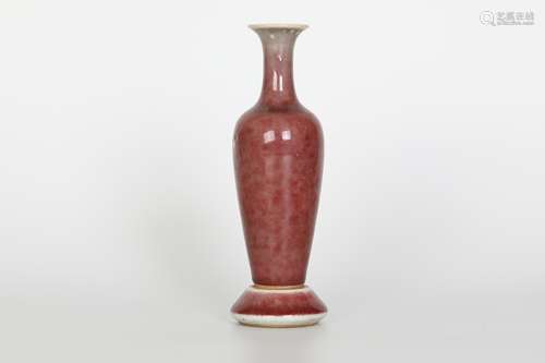 Kangxi, red glaze willow leaf vase