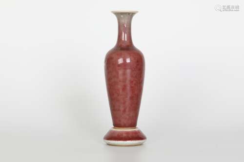 Kangxi, red glaze willow leaf vase