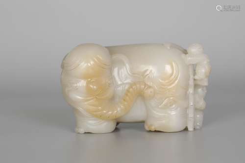 18th Century White Jade Elephant