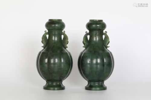 18th century jasper vases  A pair