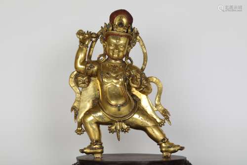 16th century copper gilding Dharma protector