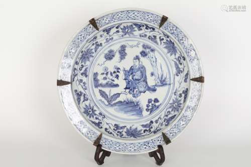 Yuan blue and white plate