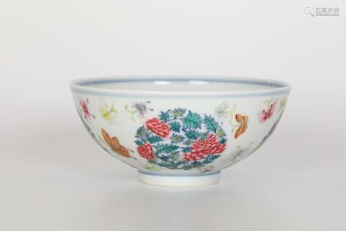 Qianlong  colorful flowers  bowl