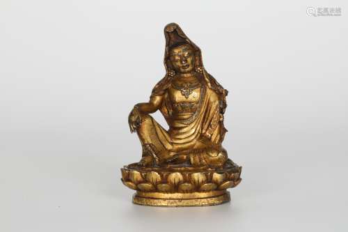 Bronze gilded Guanyin in the 18th century