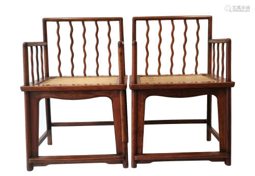 Qing,Huanghuali, a pair of chairs