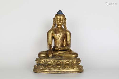 16th century gilt bronze Sakyamuni