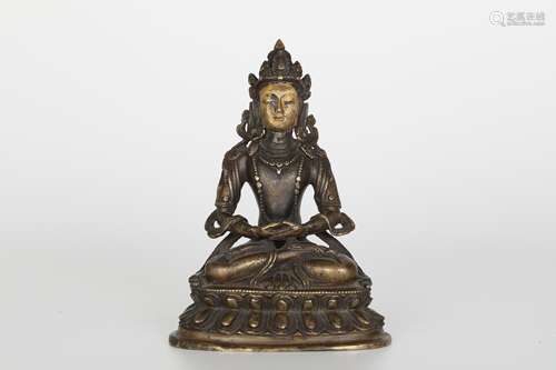 18th century gilt bronze Guanyin