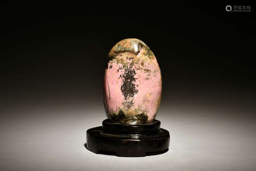 TAIWANESE RHODONITE STONE WITH STAND