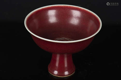 MONOCHROME RED GLAZED STEM CUP