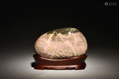 TAIWANESE RHODONITE STONE WITH STAND