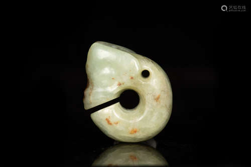 HONGSHAN CULTURE JADE CARVED 'PIG DRAGON' ORNAMENT