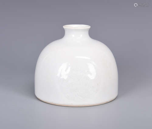 WHITE GLAZED AND IMPRESSED 'FLOWERS' WATER SPITTOON, TAIBAI ZUN