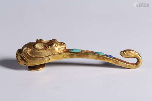 GILT BRONZE CAST 'BAT' ORNATE HOOK