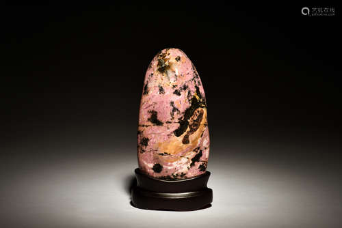 TAIWANESE RHODONITE STONE WITH STAND