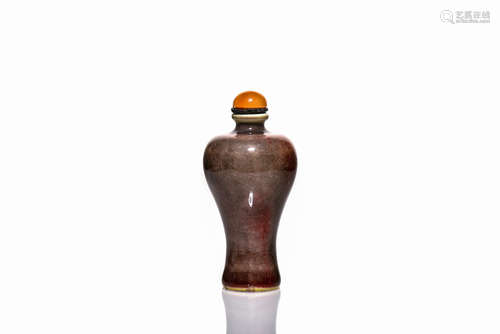 RED GLAZED SNUFF BOTTLE