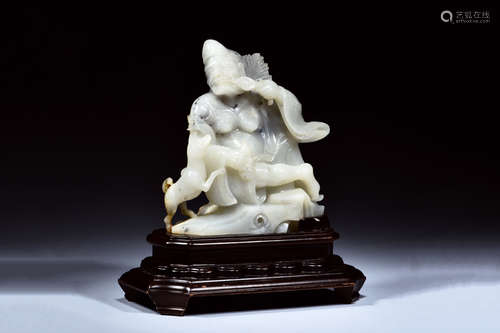 WHITE JADE CARVED JI GONG