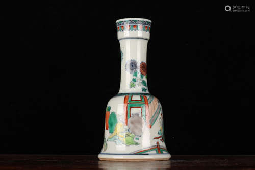 SANCAI 'PEOPLE' BELL SHAPED JAR, ZUN