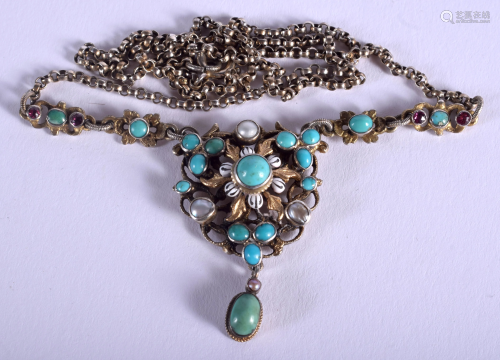 AN ANTIQUE AUSTRO HUNGARIAN TURQUOISE AN…