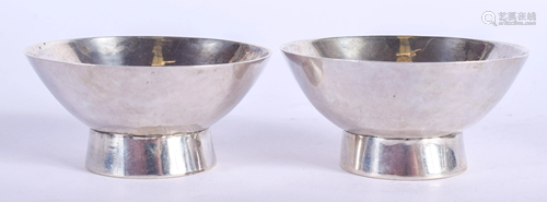 A PAIR OF 1960S SILVER CANDLE HOLDERS. Birmingha…