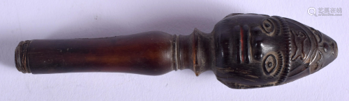 A RARE 19TH CENTURY CARVED BUFFALO HORN PIPE…