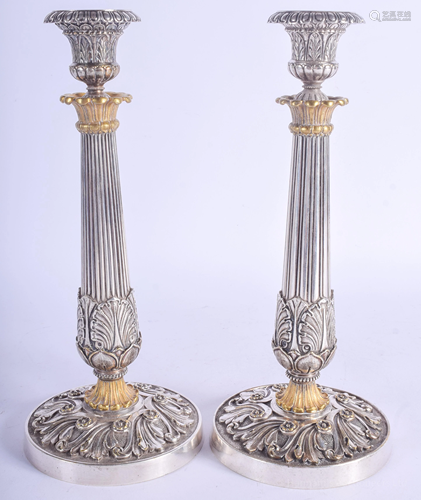 A FINE PAIR OF 19TH CENTURY FRENCH SILVER PLA…