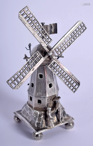 AN ANTIQUE DUTCH SILVER WINDMILL. 39.7 gram…