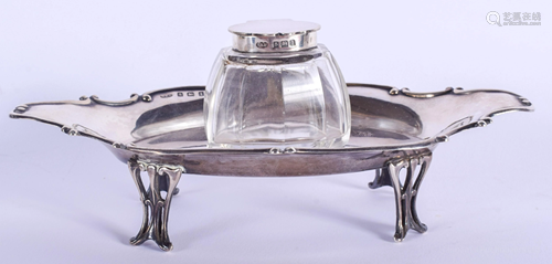 AN EDWARDIAN SILVER INKWELL. Birmingham 1910. …