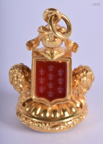 A FINE 19TH CENTURY 18CT GOLD AND BLOODSTO…