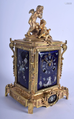 A MID 19TH CENTURY FRENCH ORMOLU LIMOGES E…