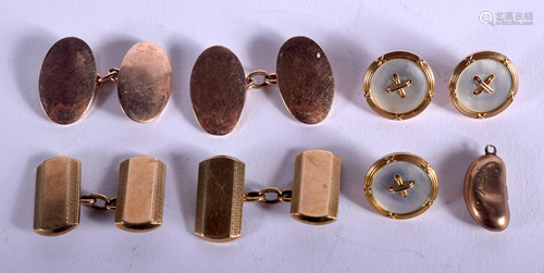 ASSORTED GOLD CUFFLINKS. 0.7 oz. (qty)