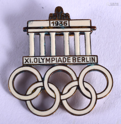 A RARE 1935 ENAMELLED OLYMPIC BROO…