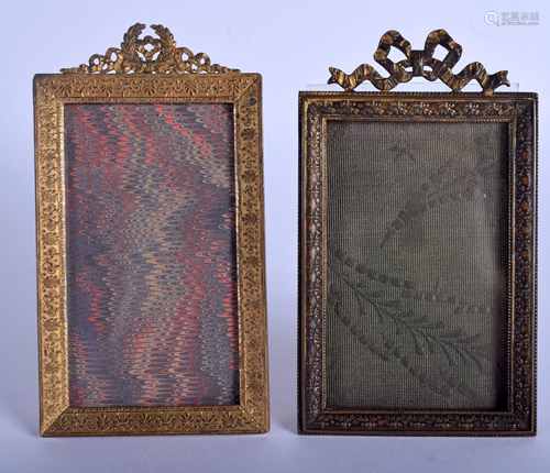 TWO ANTIQUE FRENCH EMPIRE FRAMES. 8.5 cm x 11…