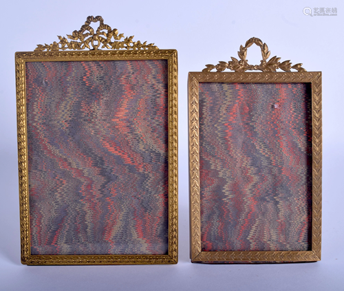 TWO ANTIQUE FRENCH EMPIRE FRAMES. Largest 20 c…